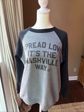 Vintage Spread Love Nashville Gray & Black Raglan Sweatshirt